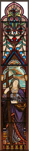 LATE 19TH C. GOTHIC STYLE STAINED