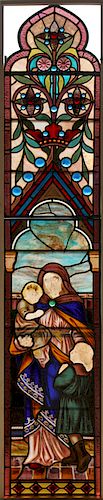 LATE 19TH C. GOTHIC STYLE STAINED