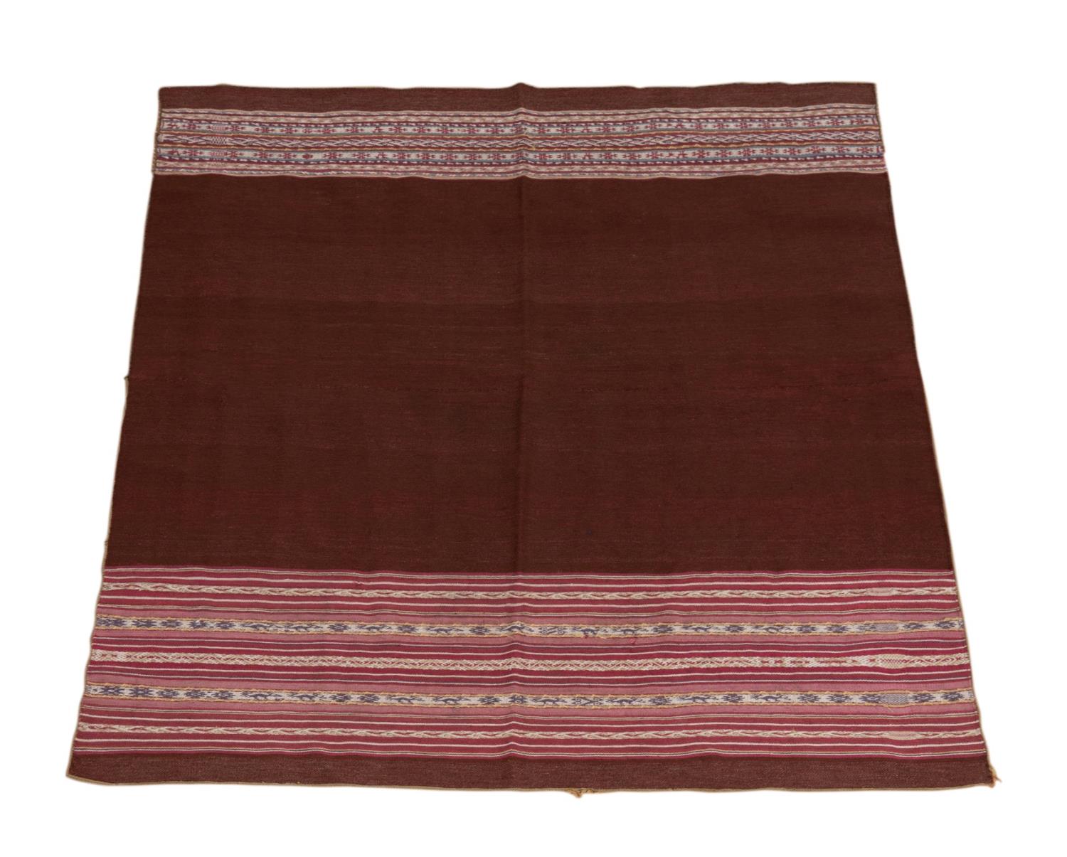 LATE 19TH C. HANDWOVEN WOOL AKSU OR