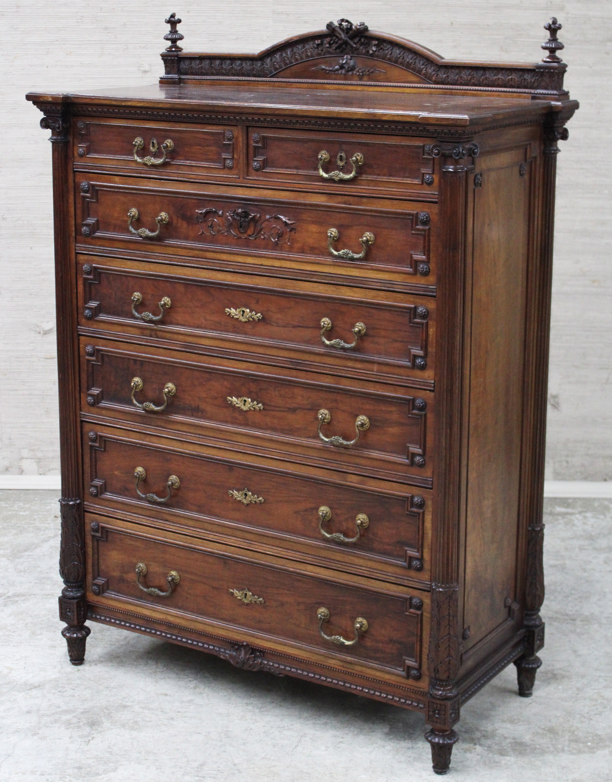 LATE 19TH C. LOUIS XVI STYLE WALNUT