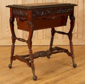 LATE 19TH C. MAHOGANY HINGED T