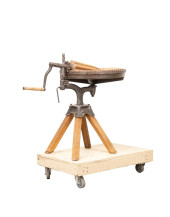 LATE 19TH C. OAK BUTTER WORKER