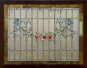 LATE 19TH C. STAINED GLASS PAN
