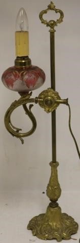LATE 19TH C STUDENT LAMP WITH CUT