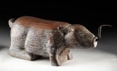 LATE 19TH C. THAI WOOD COCONUT