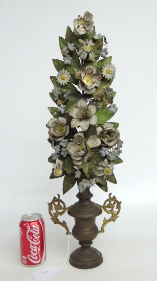 Late 19th c. tole flowers in