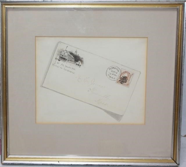 LATE 19TH C TROMPE L'OEIL PEN & INK