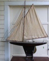 LATE 19TH C WOODEN POND BOAT M