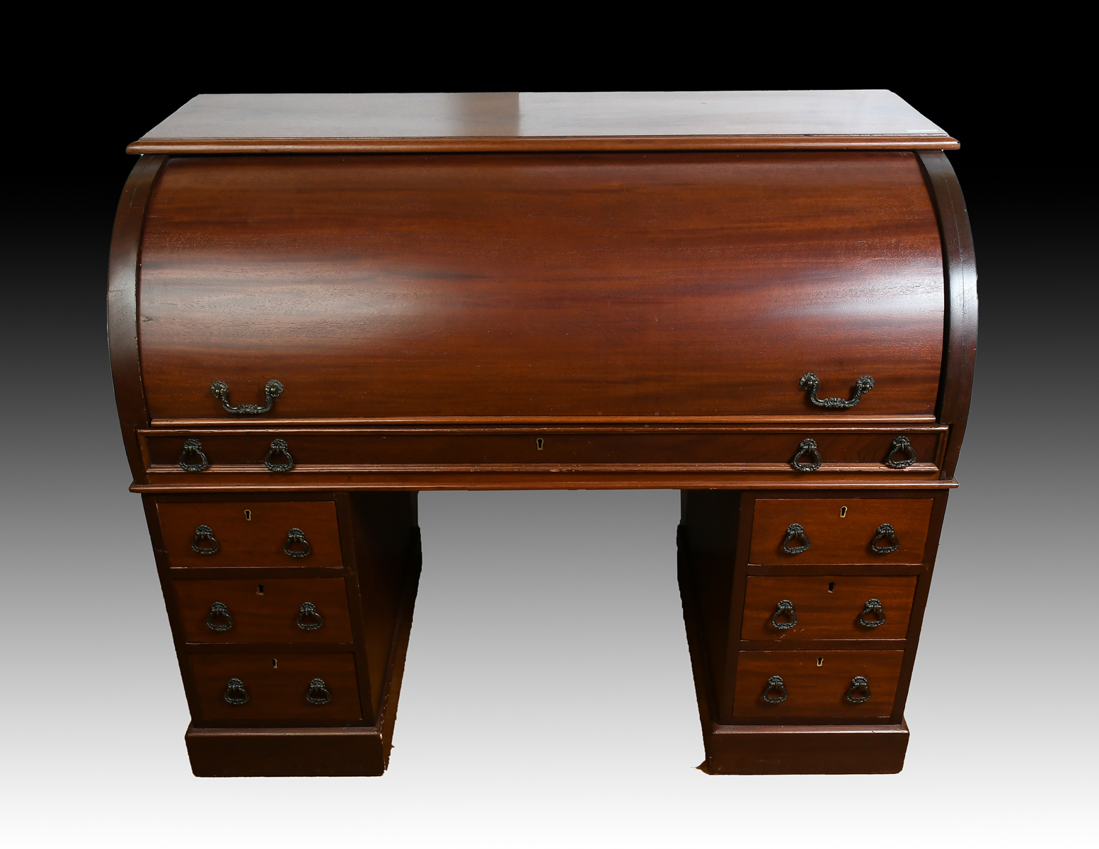 LATE 19TH CENTURY MAHOGANY CYLINDER