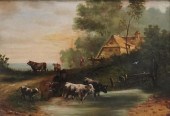 LATE 19TH CENTURY SCHOOL, COWS