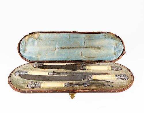 LATE 19TH CENTURY SILVER AND BONE