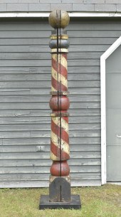LATE 19TH LARGE BARBER POLE. L
