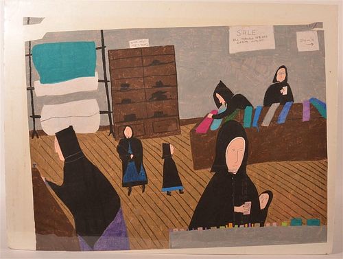 LATE 20TH C. JAN EDWARDS GOUACHE ON