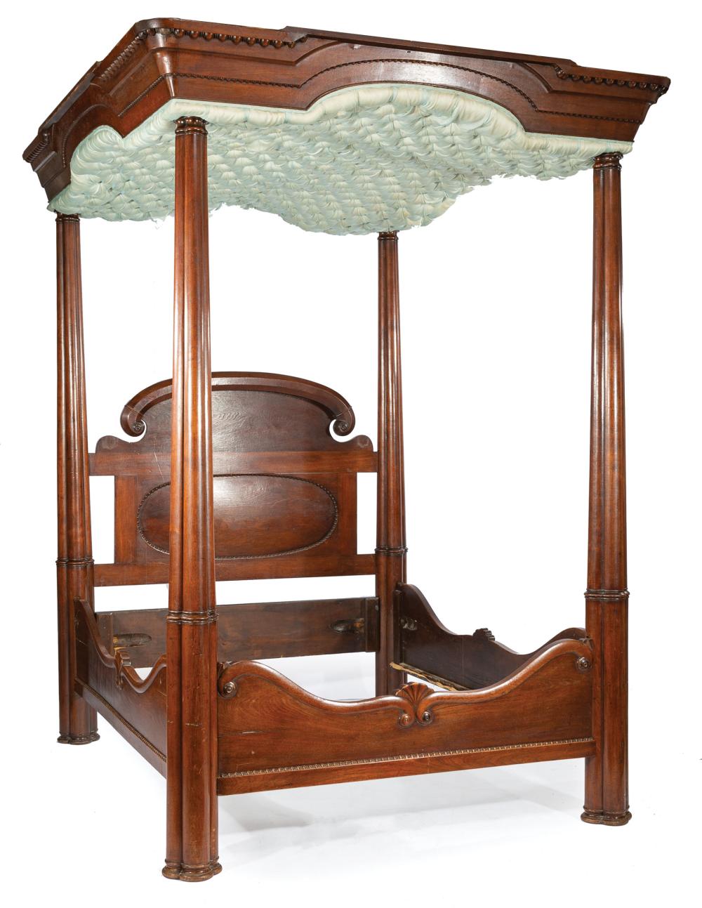 LATE CLASSICAL CARVED MAHOGANY FULL