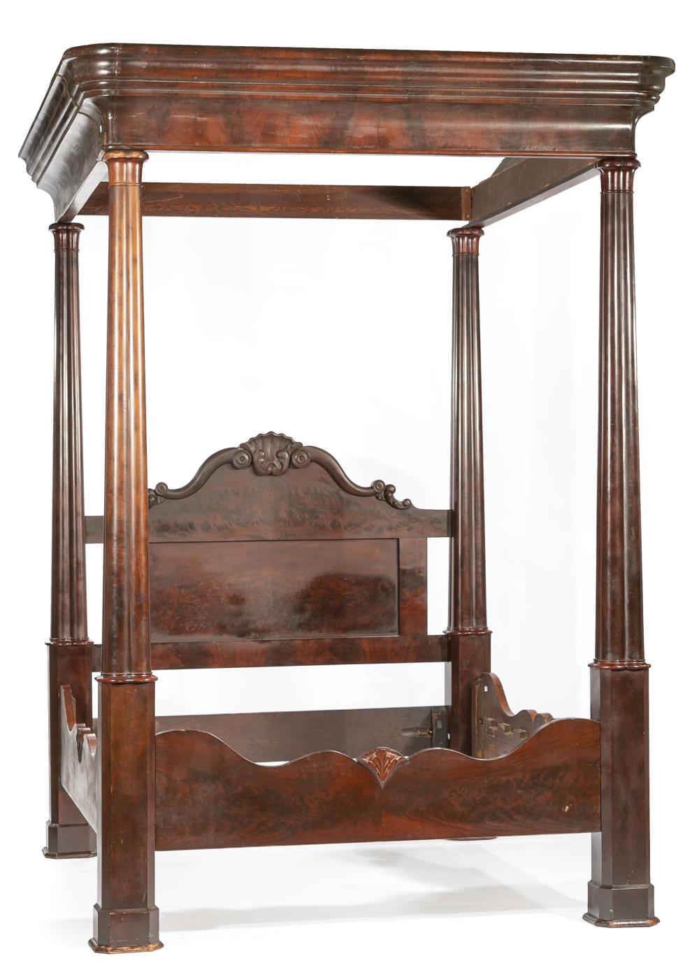 LATE CLASSICAL CARVED MAHOGANY FULL