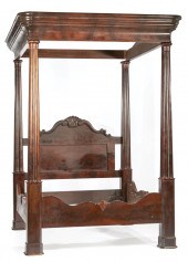 LATE CLASSICAL CARVED MAHOGANY