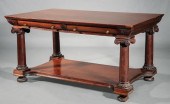 LATE CLASSICAL CARVED MAHOGANY