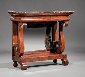 LATE CLASSICAL CARVED MAHOGANY