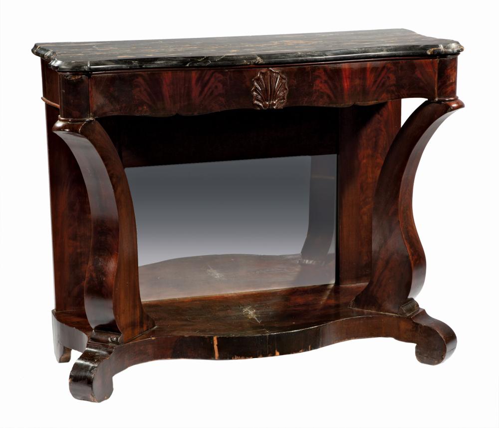 LATE CLASSICAL CARVED MAHOGANY PIER
