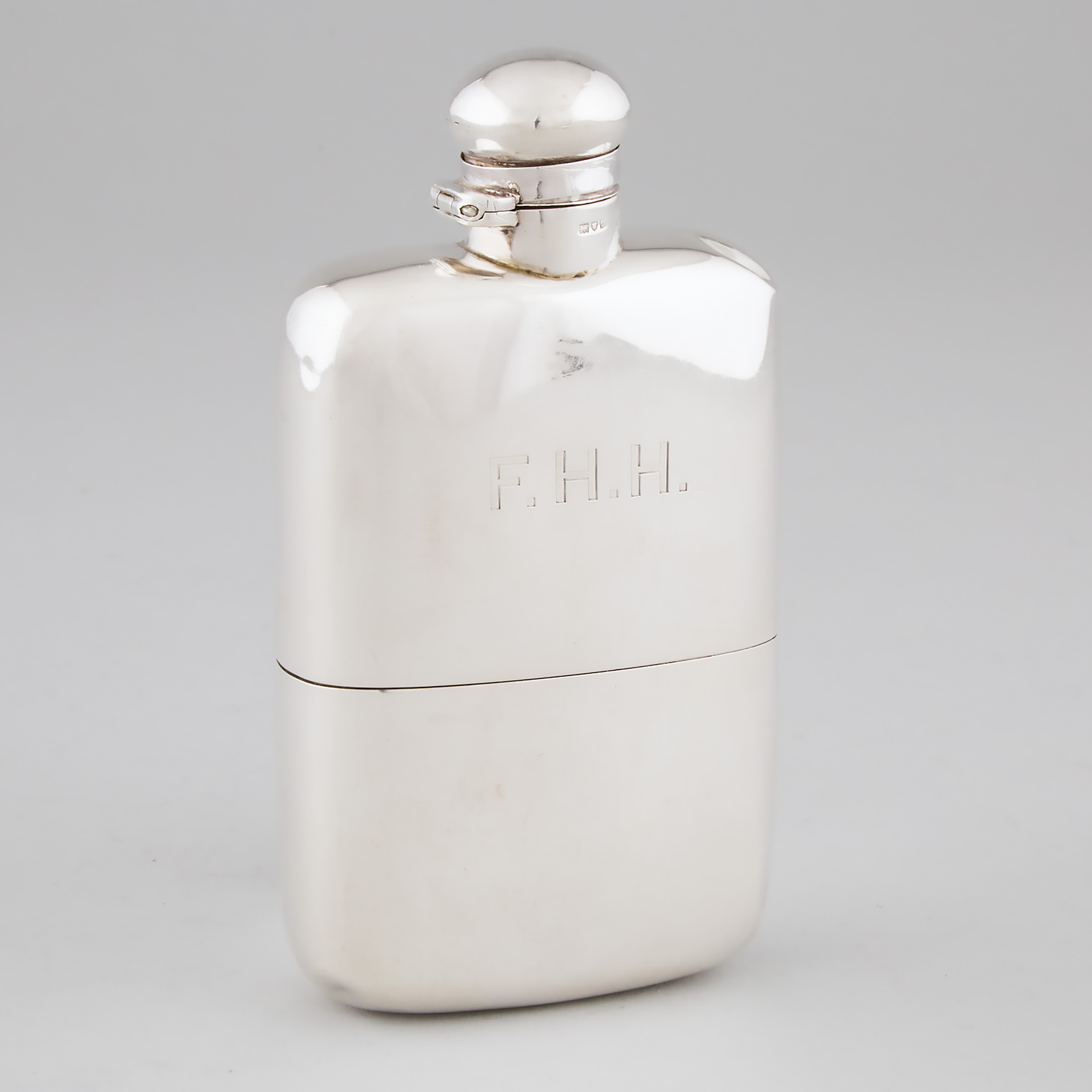Late Edwardian Silver Flask,