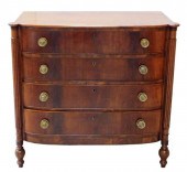LATE FEDERAL BOWFRONT CHEST, 1