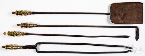 LATE FEDERAL BRASS AND IRON FIRE
