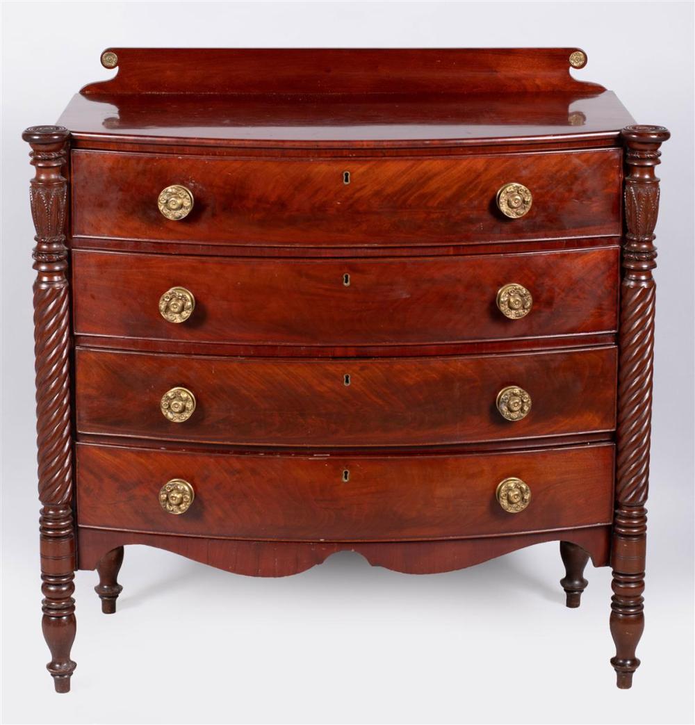 LATE FEDERAL BRASS MOUNTED MAHOGANY