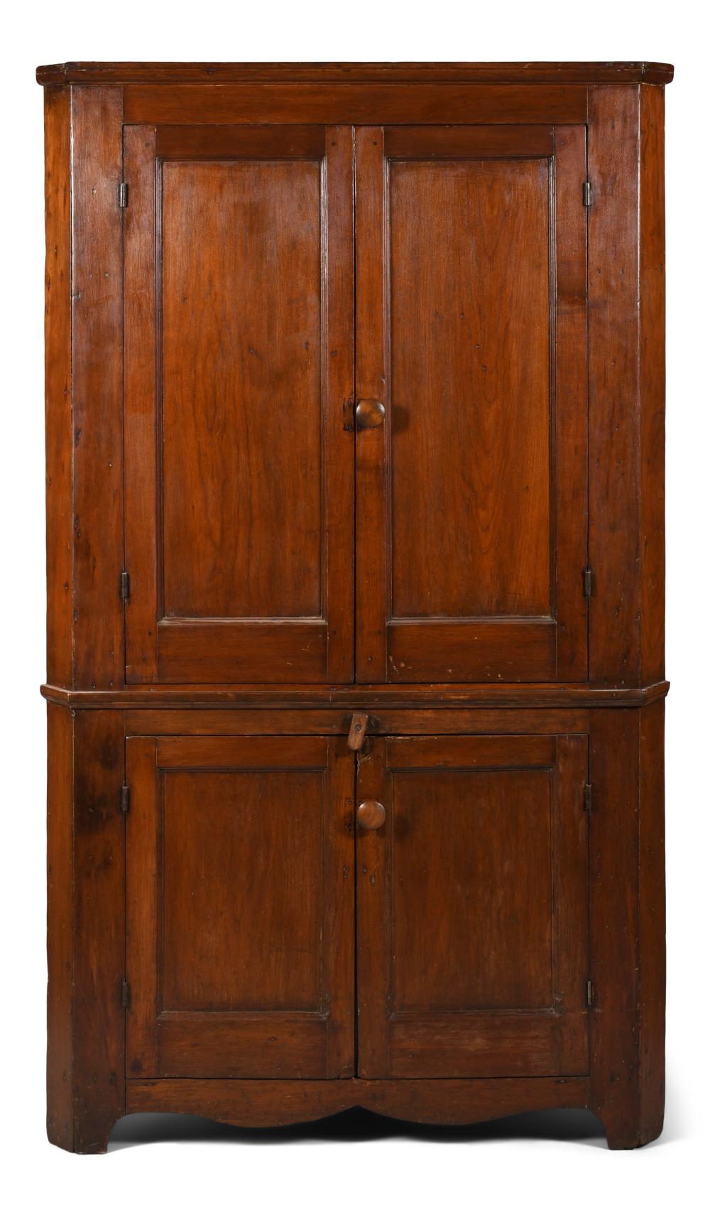 LATE FEDERAL CHERRY CORNER CABINET,