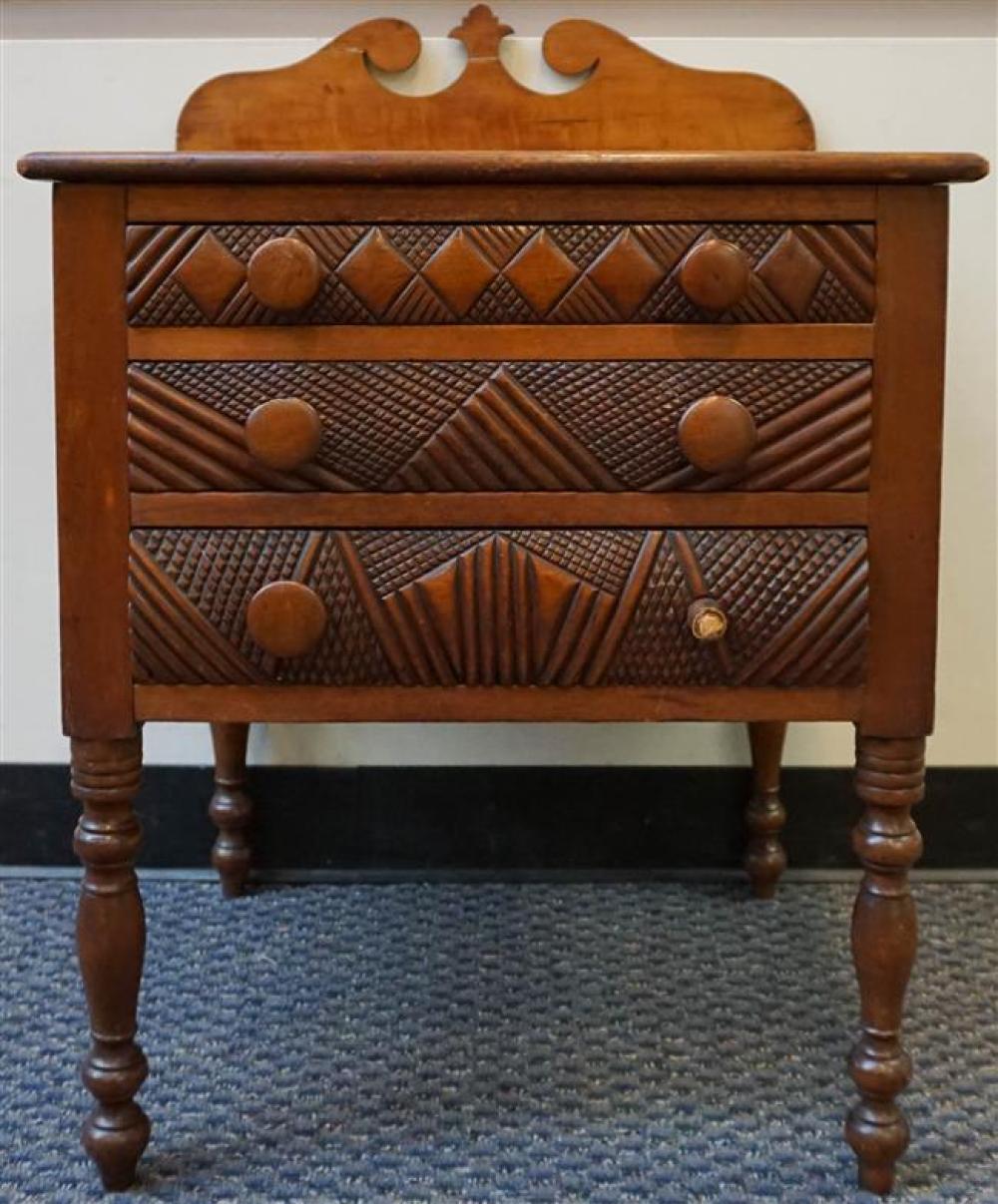 LATE FEDERAL CHERRY THREE-DRAWER