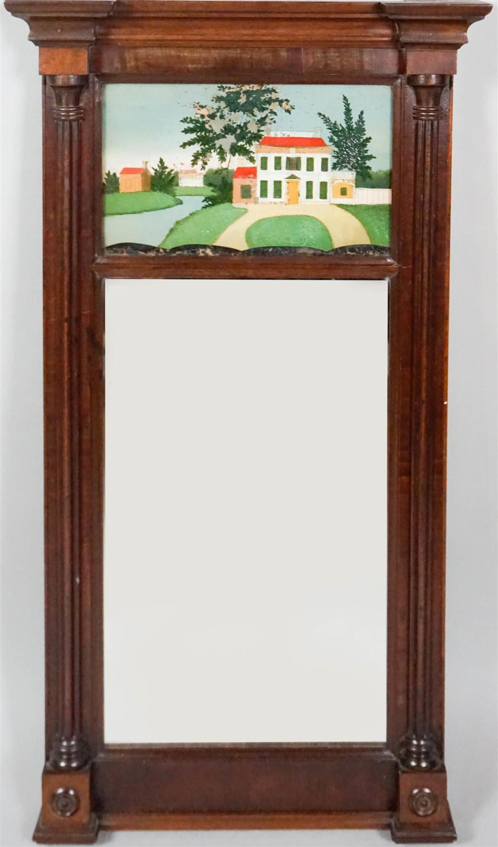 LATE FEDERAL EGLOMISE MIRROR WITH