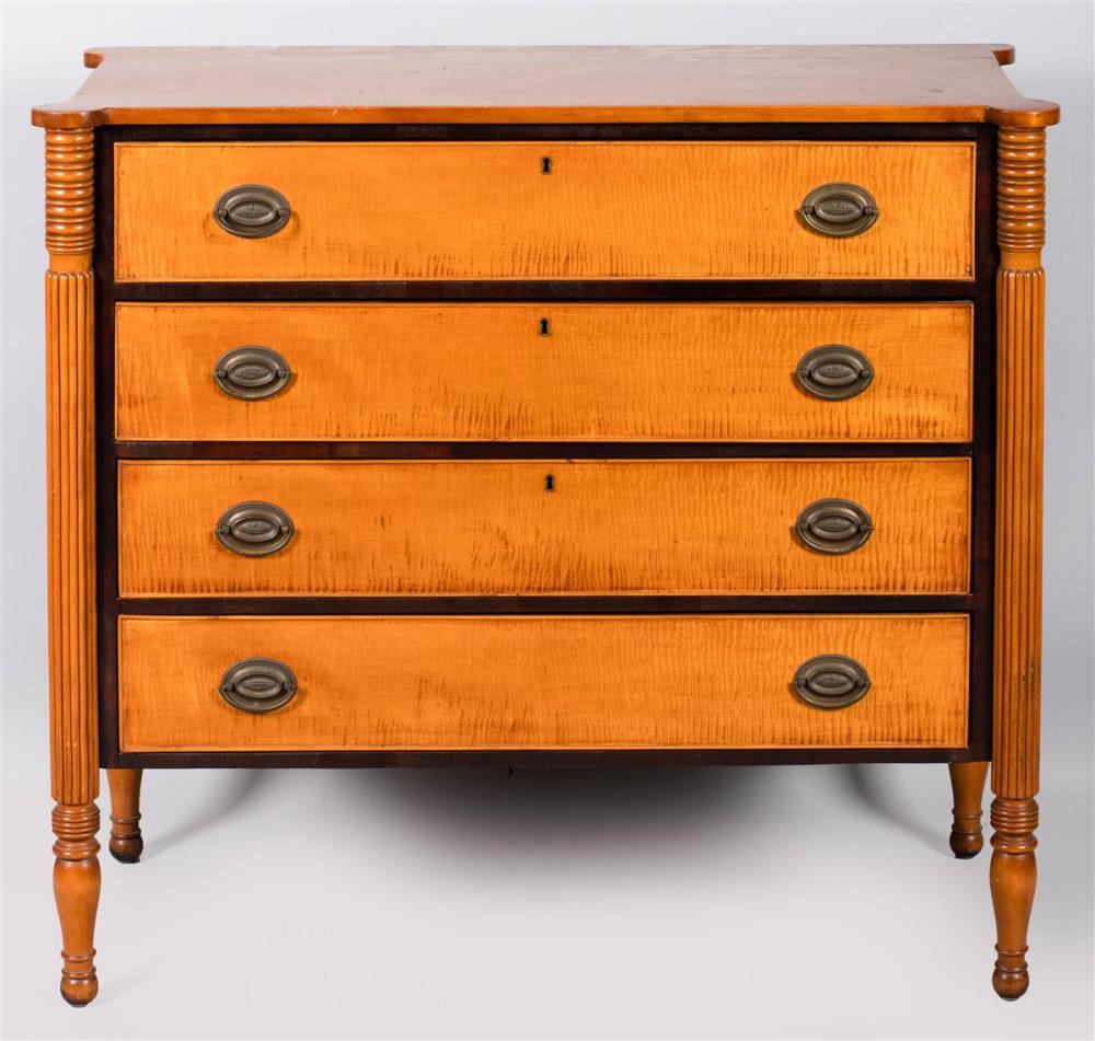 LATE FEDERAL FIGURED MAPLE AND