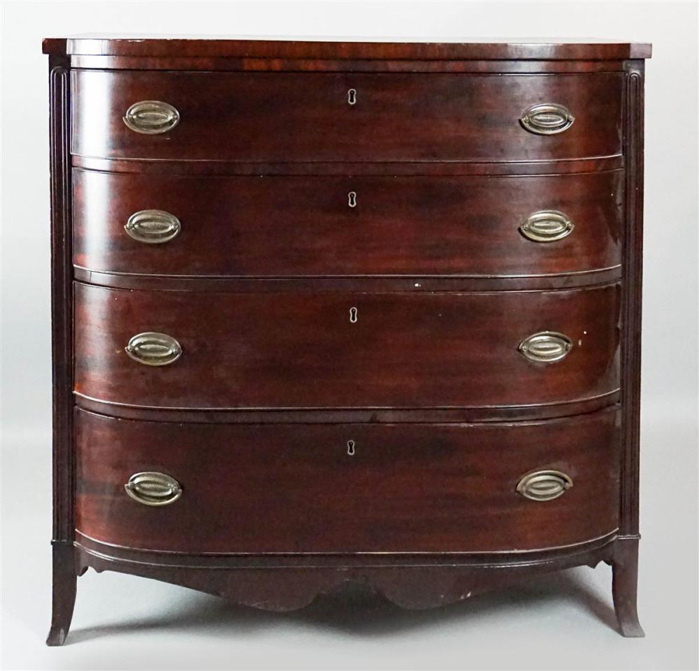 LATE FEDERAL MAHOGANY BOWFRONT