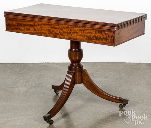 LATE FEDERAL MAHOGANY CARD TABLE,