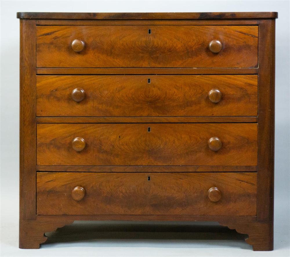 LATE FEDERAL MAHOGANY CHEST OF