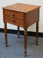 LATE FEDERAL WALNUT TWO DRAWER