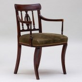 LATE GEORGE III CARVED MAHOGAN