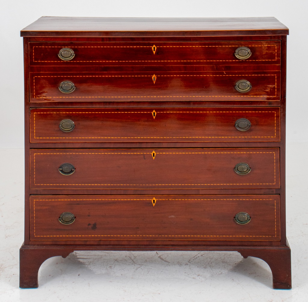 LATE GEORGE III INLAID MAHOGANY