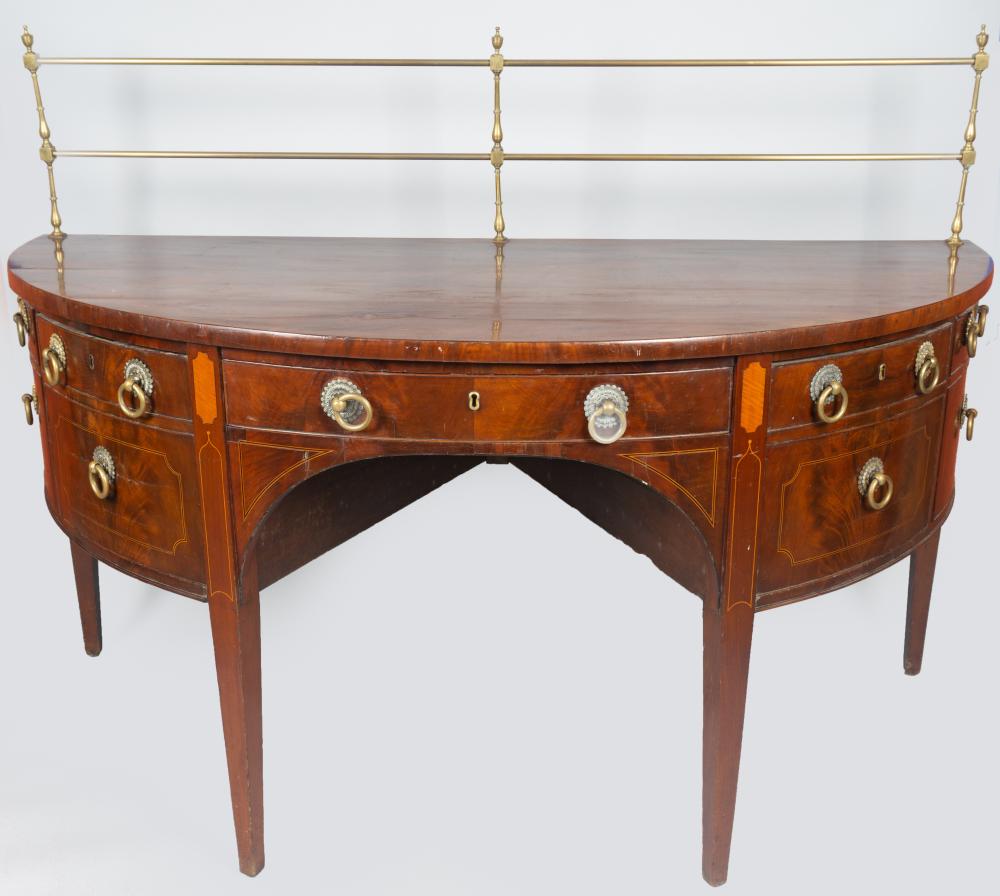 LATE GEORGE III INLAID MAHOGANY