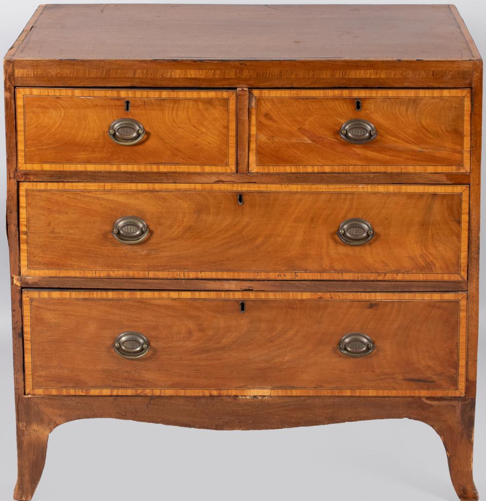 LATE GEORGE III INLAID MAHOGANY