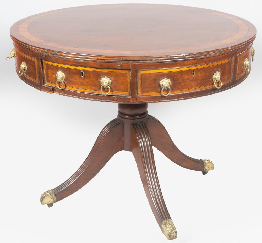 LATE GEORGE III INLAID MAHOGANY