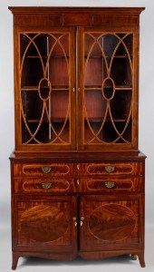 LATE GEORGE III INLAID MAHOGAN