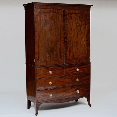 LATE GEORGE III MAHOGANY LINEN