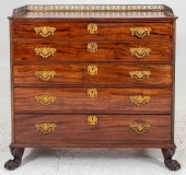 LATE GEORGE III MAHOGANY SECRE