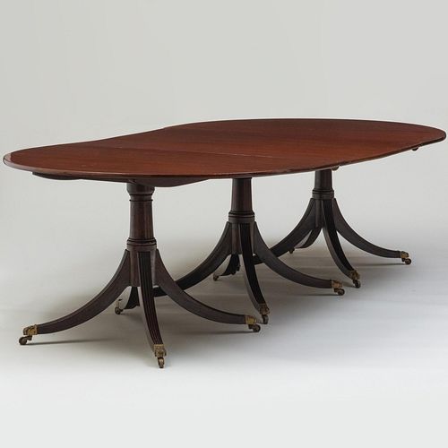 LATE GEORGE III MAHOGANY TRIPLE