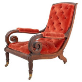 LATE REGENCY MAHOGANY SCROLL B