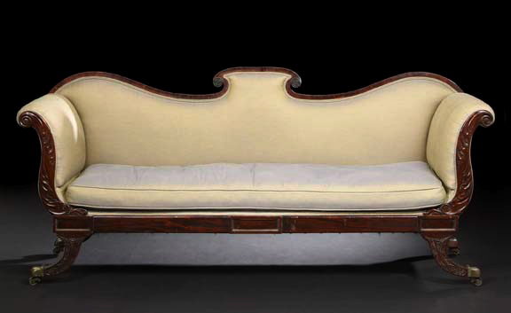 Late Regency Mahogany Settee, 