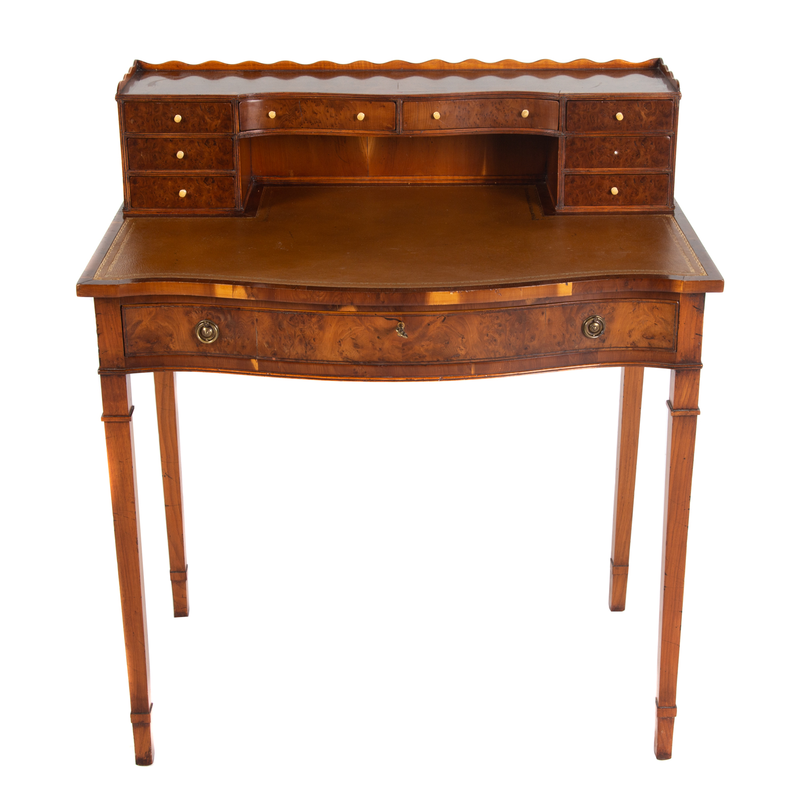 LATE VICTORIAN BURLED WOOD LADIES