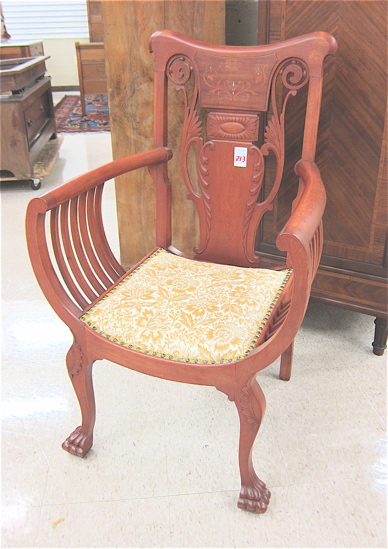 LATE VICTORIAN CARVED AND INLAID