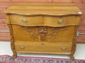LATE VICTORIAN CARVED OAK BUFF