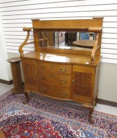 LATE VICTORIAN CARVED OAK BUFF